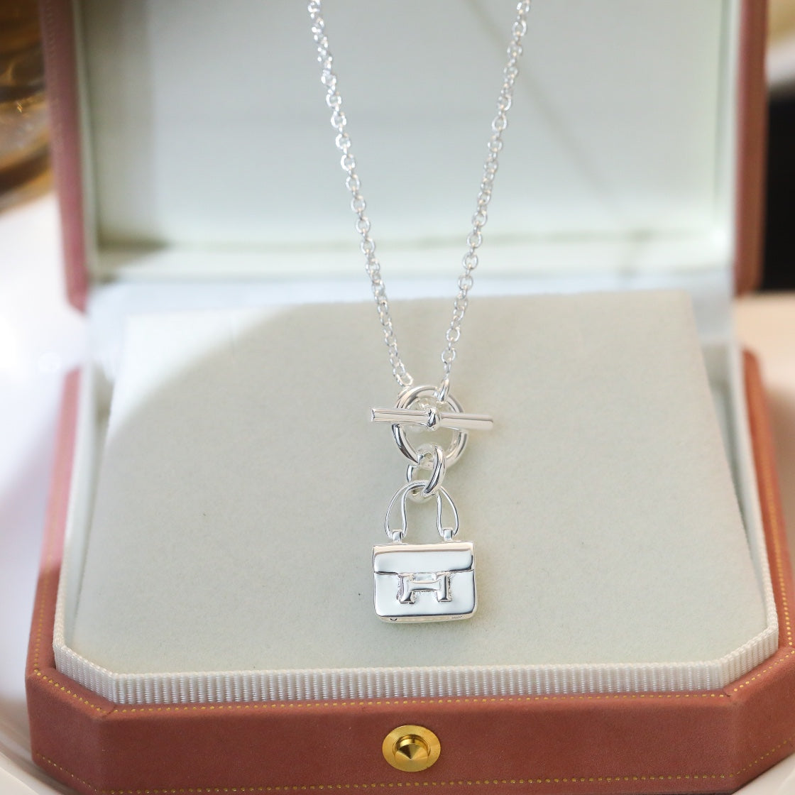 [Luna Brilliance]POP H PEDANT SILVER NECKLACE