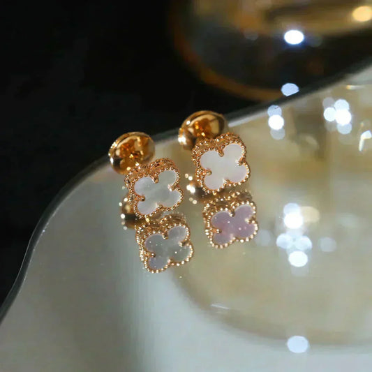 [Luna Brilliance]CLOVER MINI 9.5MM WHITE MOP EARRINGS