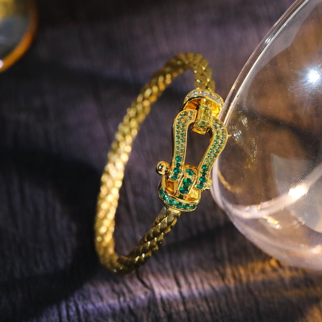 [Luna Brilliance]FORCE 10 GOLD GREEN DIAMOND PAVED