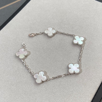 [Luna Brilliance]CLOVER SILVER MOP 5 MOTIF BRACELET