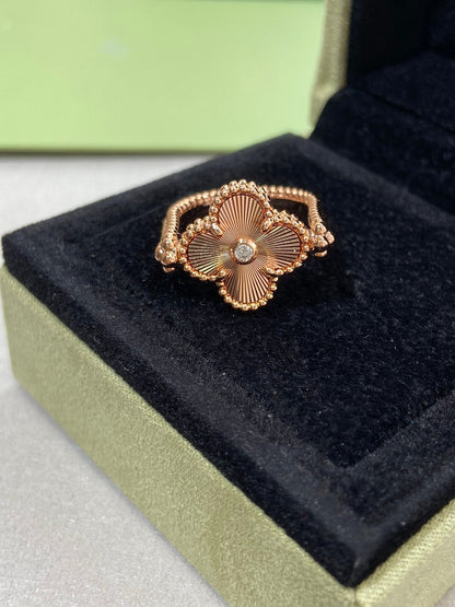 [Luna Brilliance]CLOVER RIVERSIBLE ROSE GOLD RING