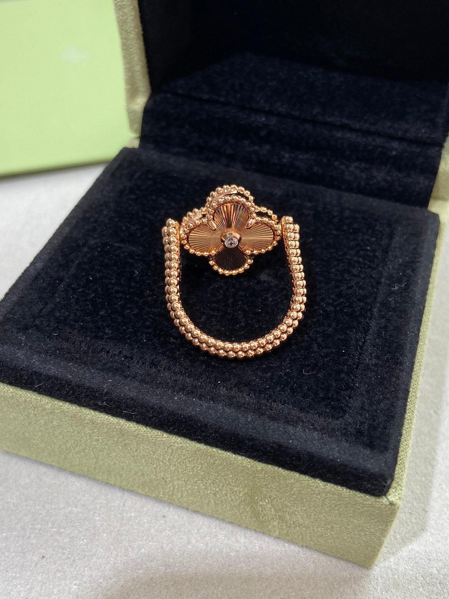 [Luna Brilliance]CLOVER RIVERSIBLE ROSE GOLD RING