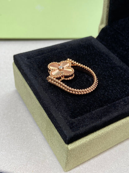 [Luna Brilliance]CLOVER RIVERSIBLE ROSE GOLD RING