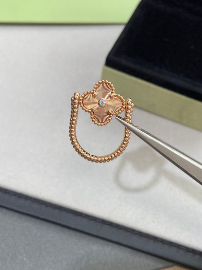 [Luna Brilliance]CLOVER RIVERSIBLE ROSE GOLD RING
