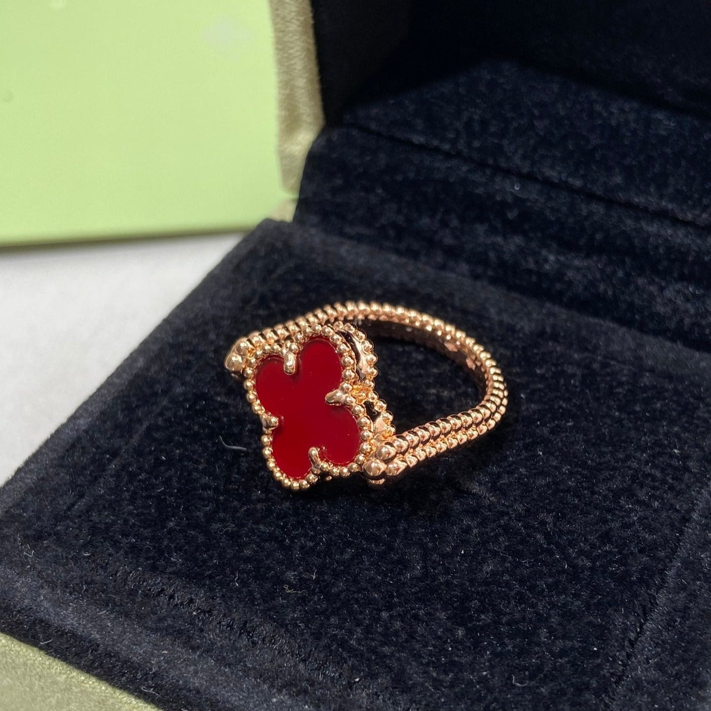 [Luna Brilliance]CLOVER RIVERSIBLE ROSE GOLD RING