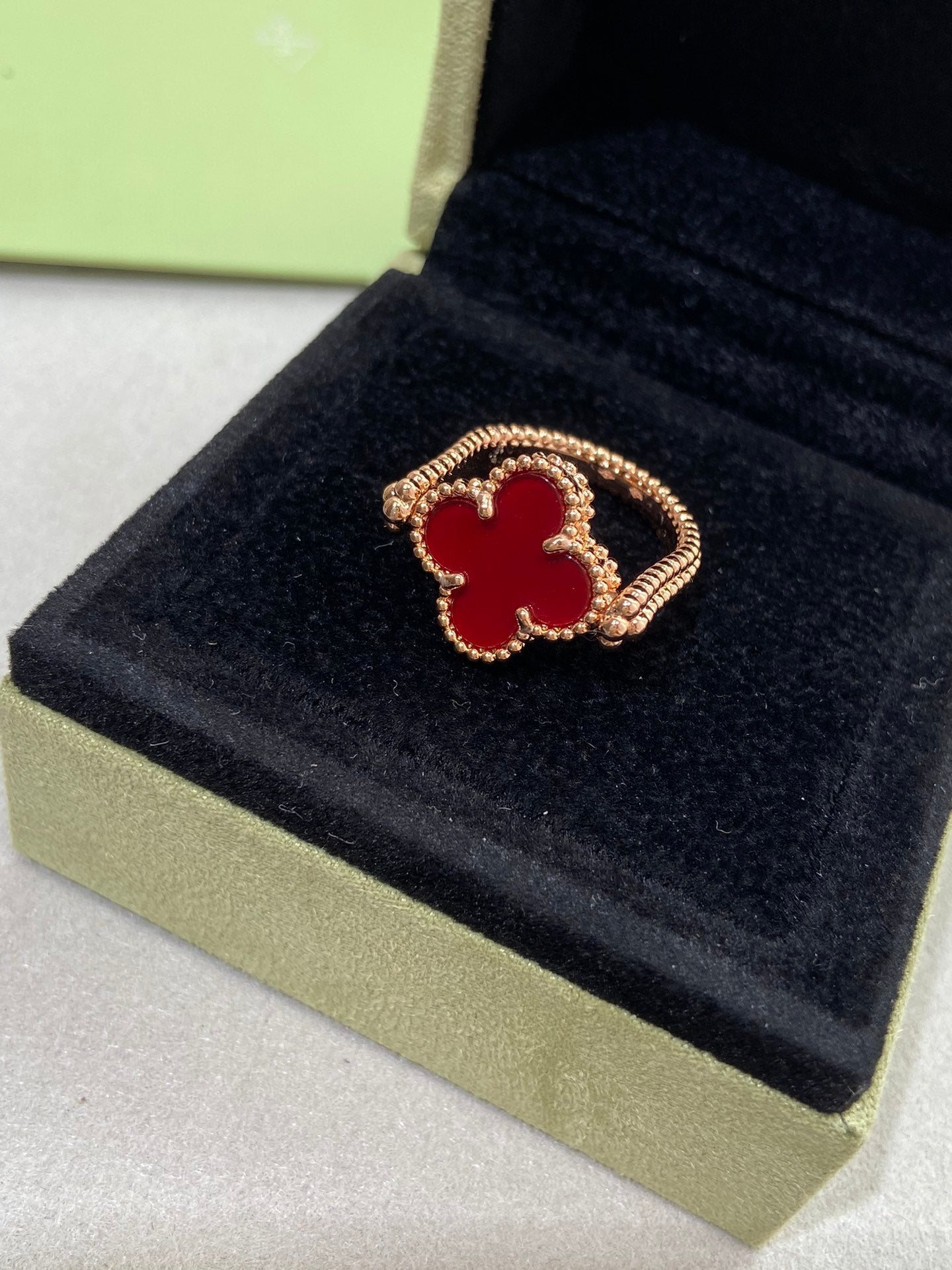 [Luna Brilliance]CLOVER RIVERSIBLE ROSE GOLD RING