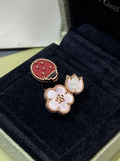 [Luna Brilliance]LUCKY 3 MOTIF ROSE GOLD RING