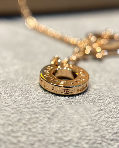 [Luna Brilliance]DREAM MOP DIAMOND PAVED PINK GOLD NECKLACE