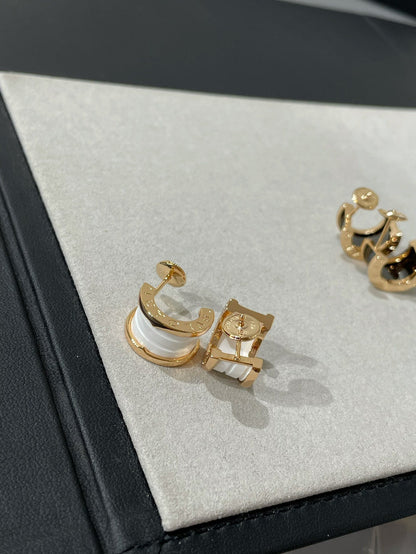 [Luna Brilliance]ZERO 1 PINK GOLD CERAMIC EARRINGS