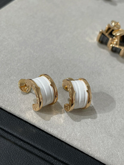 [Luna Brilliance]ZERO 1 PINK GOLD CERAMIC EARRINGS