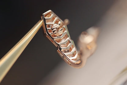 [Luna Brilliance]SERPENT PINK GOLD DIAMOND EARRINGS