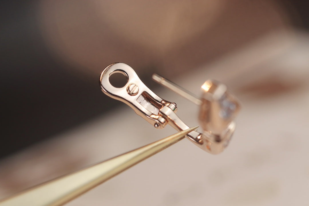 [Luna Brilliance]SERPENT PINK GOLD DIAMOND EARRINGS
