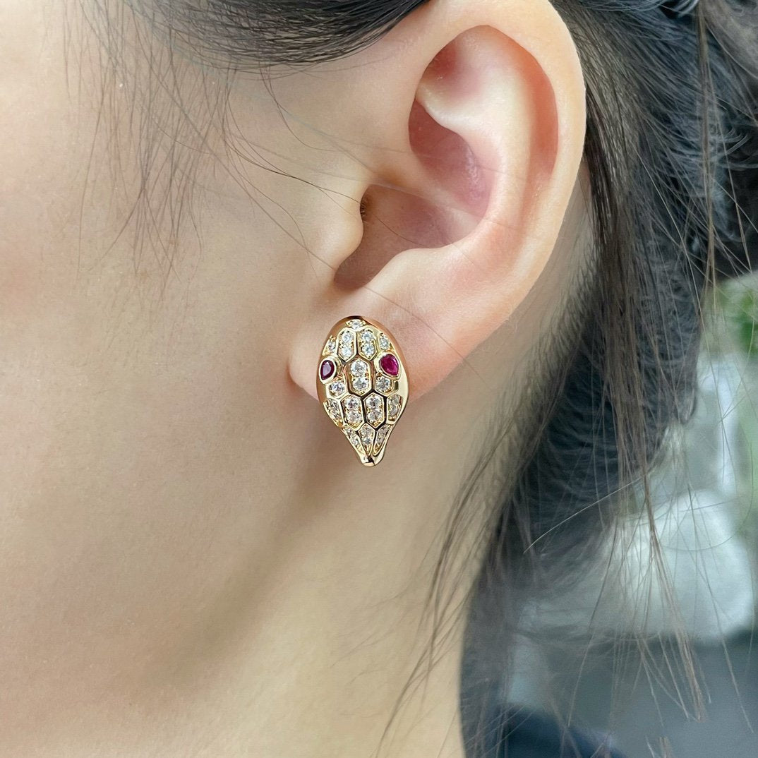 [Luna Brilliance]SERPENT DIAMOND STUD EARRINGS