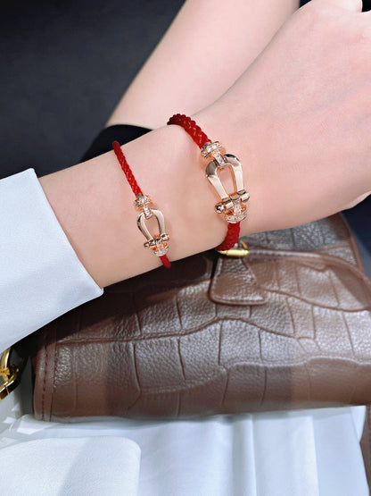 [Luna Brilliance]FORCE 10 HALF DIAMOND PINK GOLD RED CORDERI LARGE AND MEDIUM MODEL
