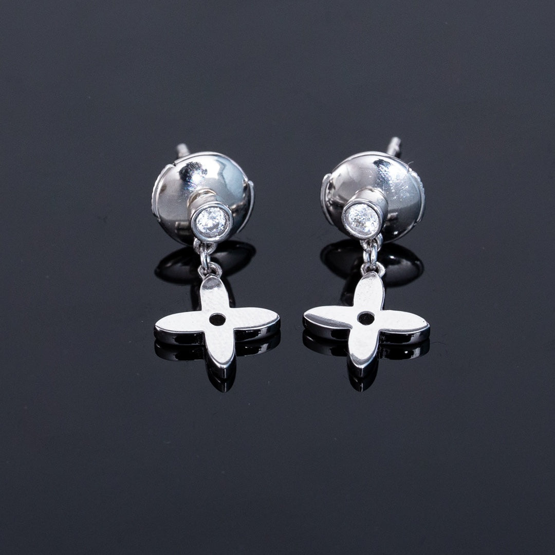[Luna Brilliance]VIDYLLE SILVER DIAMOND MINI DROP EARRINGS