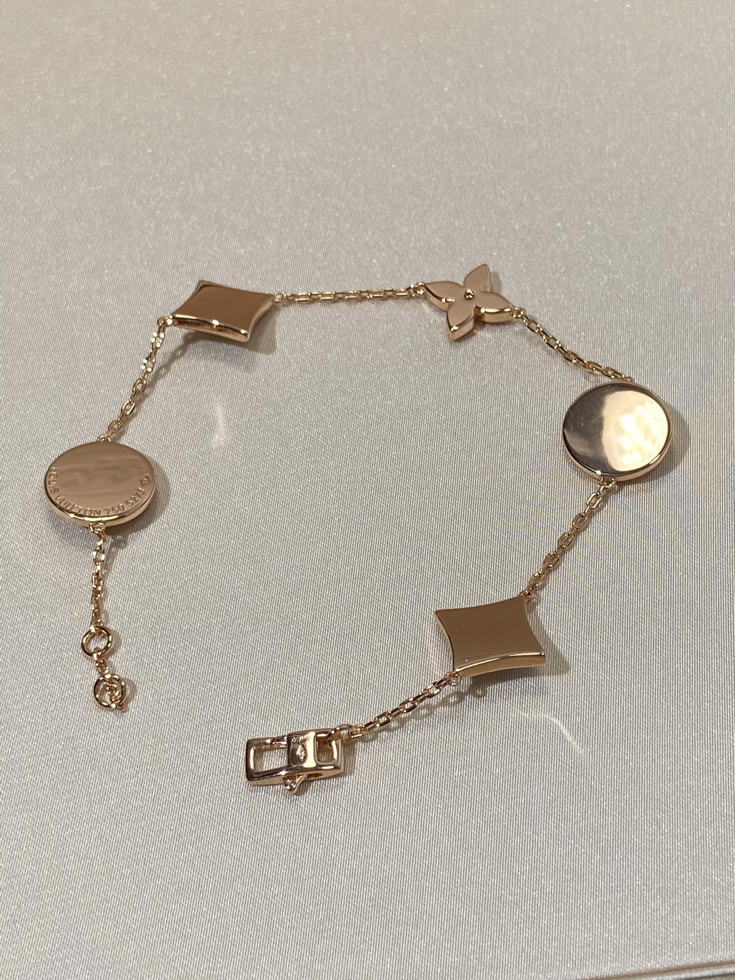 [Luna Brilliance]STAR AND SUN 5 MOTIF MOP PINK GOLD BRACELET