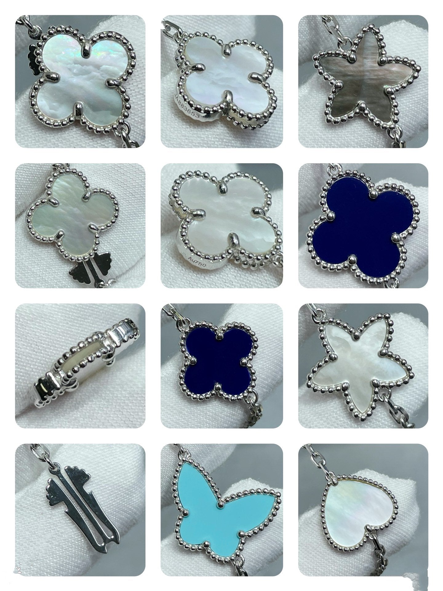 [Luna Brilliance]LUCKY CLOVER SILVER 11 MOTIF NECKLACE