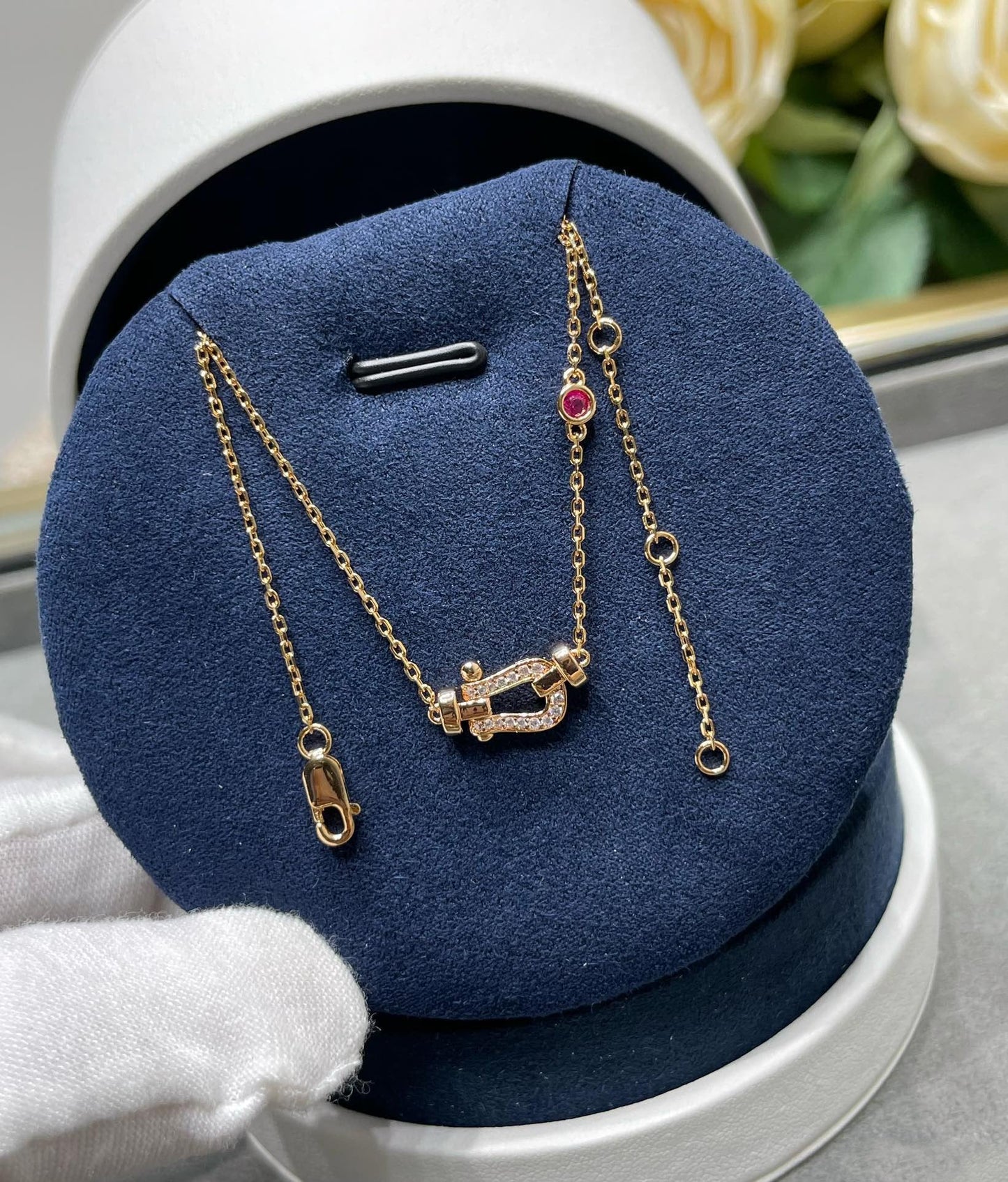 [Luna Brilliance]FORCE 10 DIAMOND PINK GOLD NECKLACE