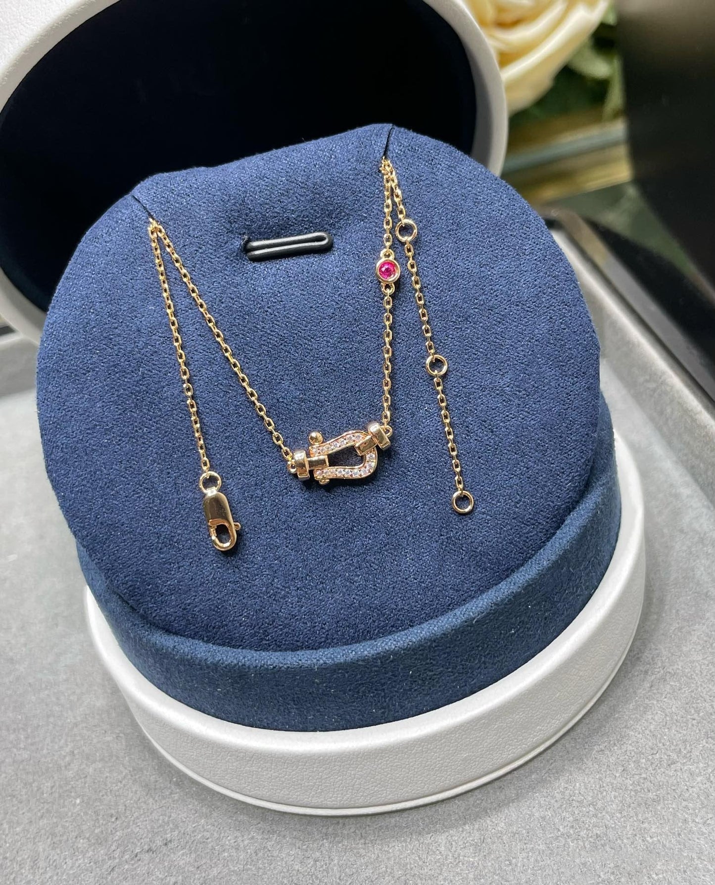 [Luna Brilliance]FORCE 10 DIAMOND PINK GOLD NECKLACE