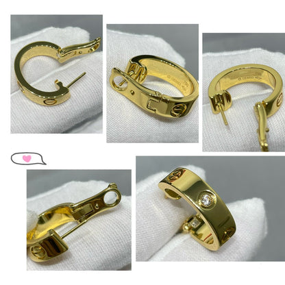 [Luna Brilliance]LOVE 5.5MM 1 DIAMOND EARRINGS