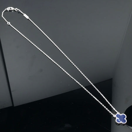 [Luna Brilliance]CLOVER PIETERSITE SILVER LONG NECKLACE