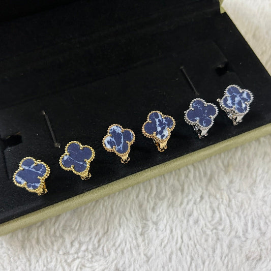 [Luna Brilliance]CLOVER PIETERSITE MEDIUM STUD EARRINGS