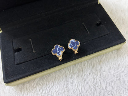 [Luna Brilliance]CLOVER PIETERSITE MEDIUM STUD EARRINGS