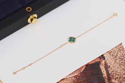 [Luna Brilliance]STAR AND SUN 4 MOTIF PINK GOLD MALACHITE BRACELET