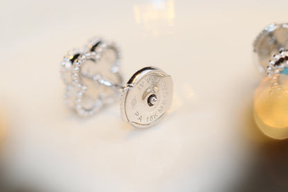 [Luna Brilliance]CLOVER MINI TURQUOISE SILVER STUD EARRINGS