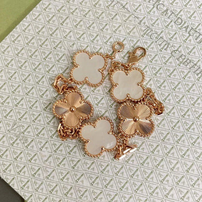 [Luna Brilliance]CLOVER WHITE PEARL MOP 5 MOTIF BRACELET COLLECTION
