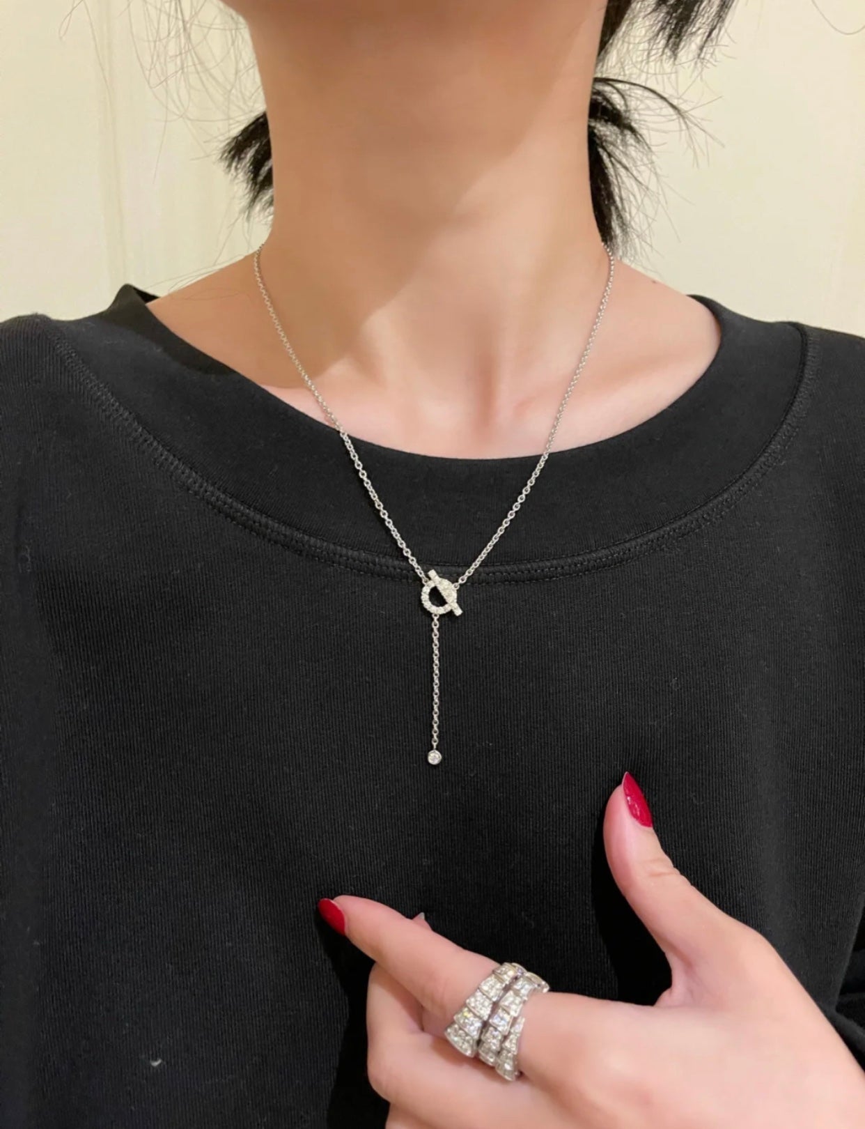 [Luna Brilliance]FINESSE SILVER DIAMOND NECKLACE