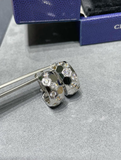 [Luna Brilliance]BEE LOVE DIAMOND HOOP EARRINGS
