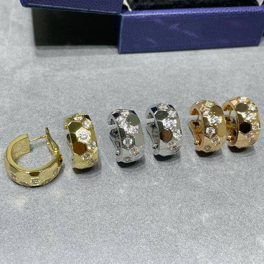 [Luna Brilliance]BEE LOVE DIAMOND HOOP EARRINGS