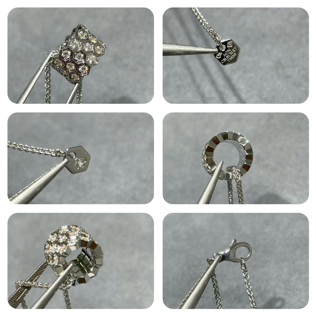 [Luna Brilliance]BEE LOVE DIAMOND PAVED 3 ROW NECKLACE