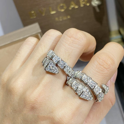[Luna Brilliance]SERPENTI RING SILVER DIAMOND PAVED