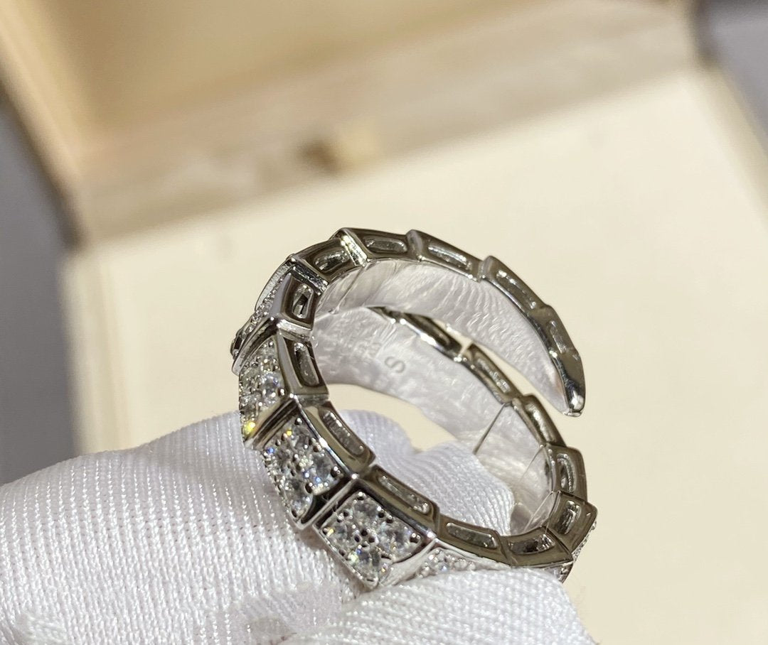 [Luna Brilliance]SERPENTI RING SILVER DIAMOND PAVED
