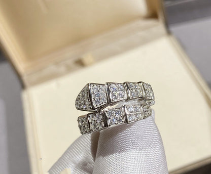 [Luna Brilliance]SERPENTI RING SILVER DIAMOND PAVED