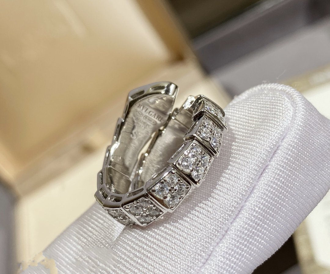 [Luna Brilliance]SERPENTI RING SILVER DIAMOND PAVED