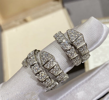 [Luna Brilliance]SERPENTI RING SILVER DIAMOND PAVED