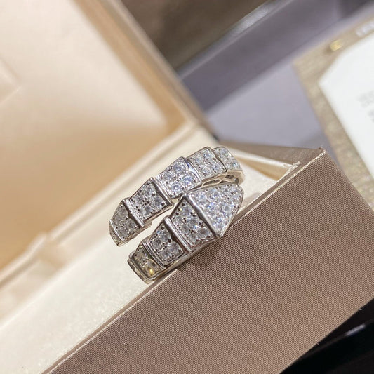 [Luna Brilliance]SERPENTI RING SILVER DIAMOND PAVED
