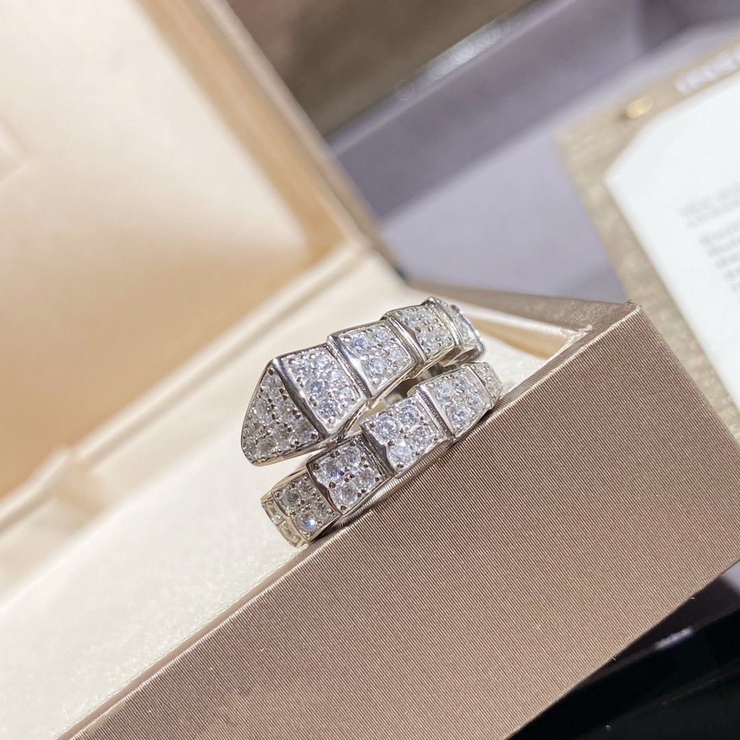 [Luna Brilliance]SERPENTI RING SILVER DIAMOND PAVED