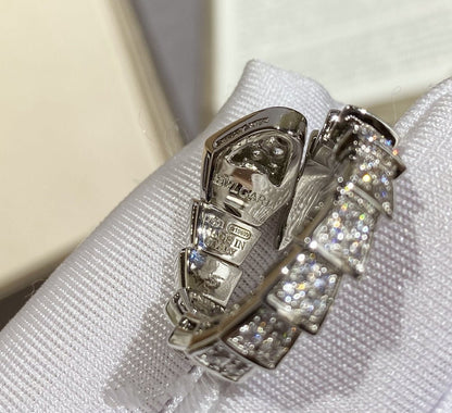 [Luna Brilliance]SERPENTI LARGE RING SILVER DIAMOND PAVED