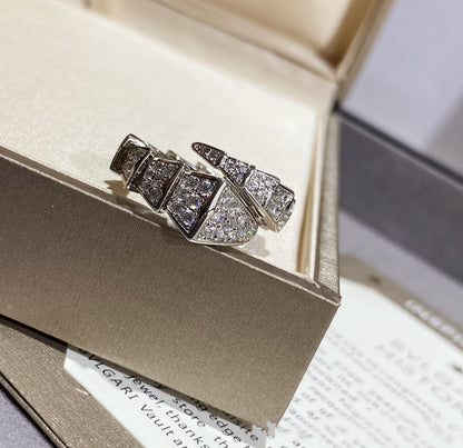 [Luna Brilliance]SERPENTI LARGE RING SILVER DIAMOND PAVED