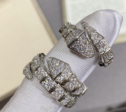 [Luna Brilliance]SERPENTI LARGE RING SILVER DIAMOND PAVED