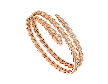 [Luna Brilliance]SERPENTI BRACELET PINK GOLD DIAMOND DOUBLE ROW