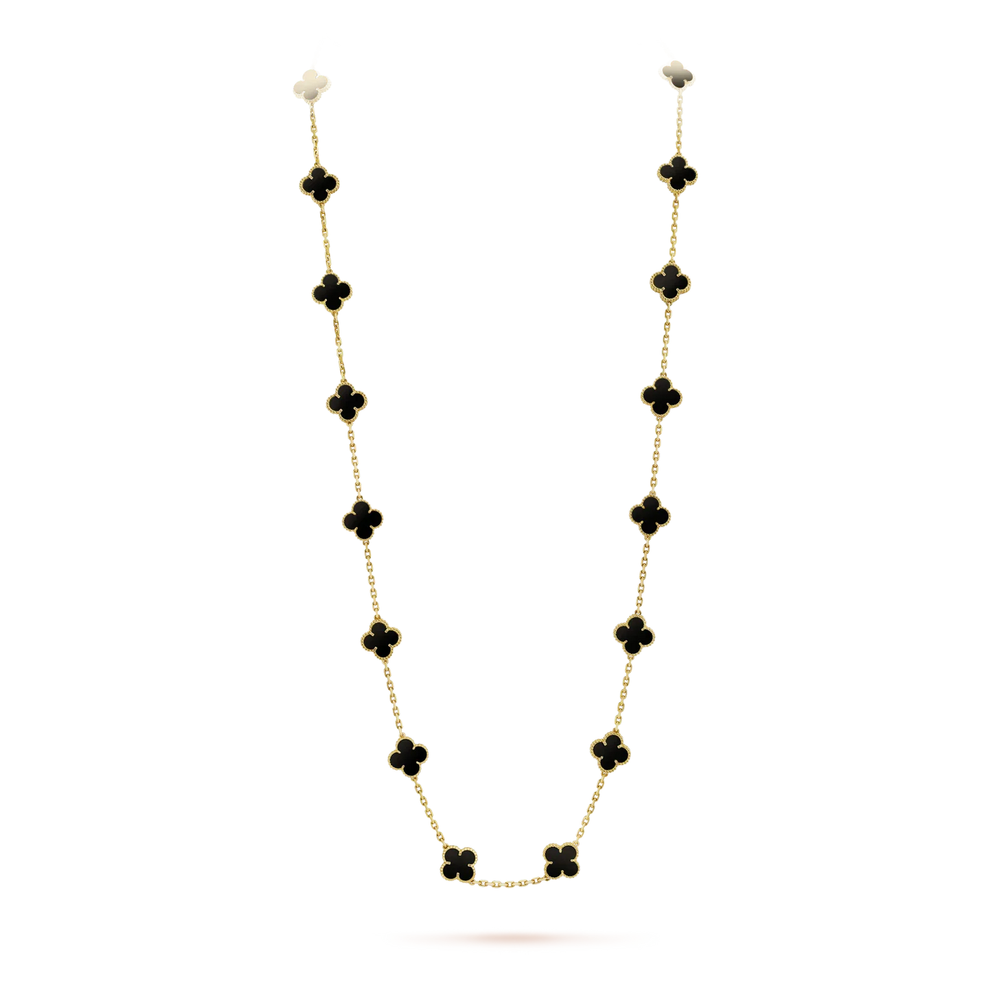 [Luna Brilliance]CLOVER 20 MOTIFS ONYX NECKLACE