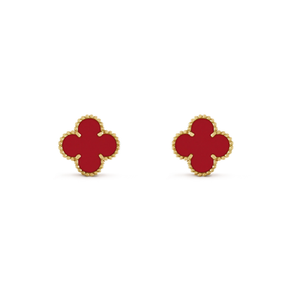 [Luna Brilliance]CLOVER MINI 9.5MM CARNELIAN EARRINGS