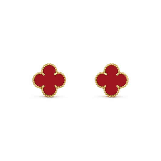 [Luna Brilliance]CLOVER MINI 9.5MM CARNELIAN EARRINGS