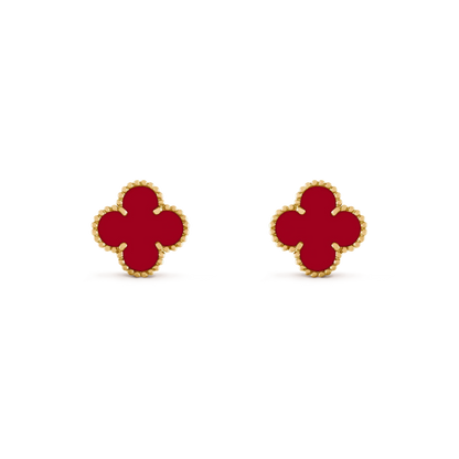 [Luna Brilliance]CLOVER MEDIUM 1 MOTIFS CARNELIAN  EARRINGS