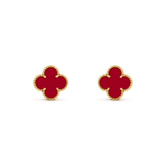 [Luna Brilliance]CLOVER MEDIUM 1 MOTIFS CARNELIAN  EARRINGS